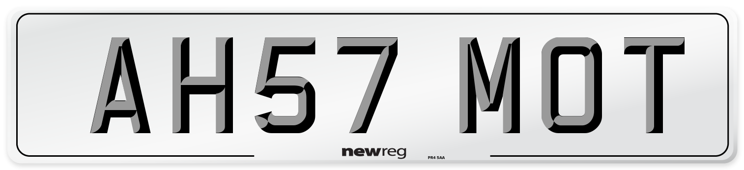AH57 MOT Number Plate from New Reg